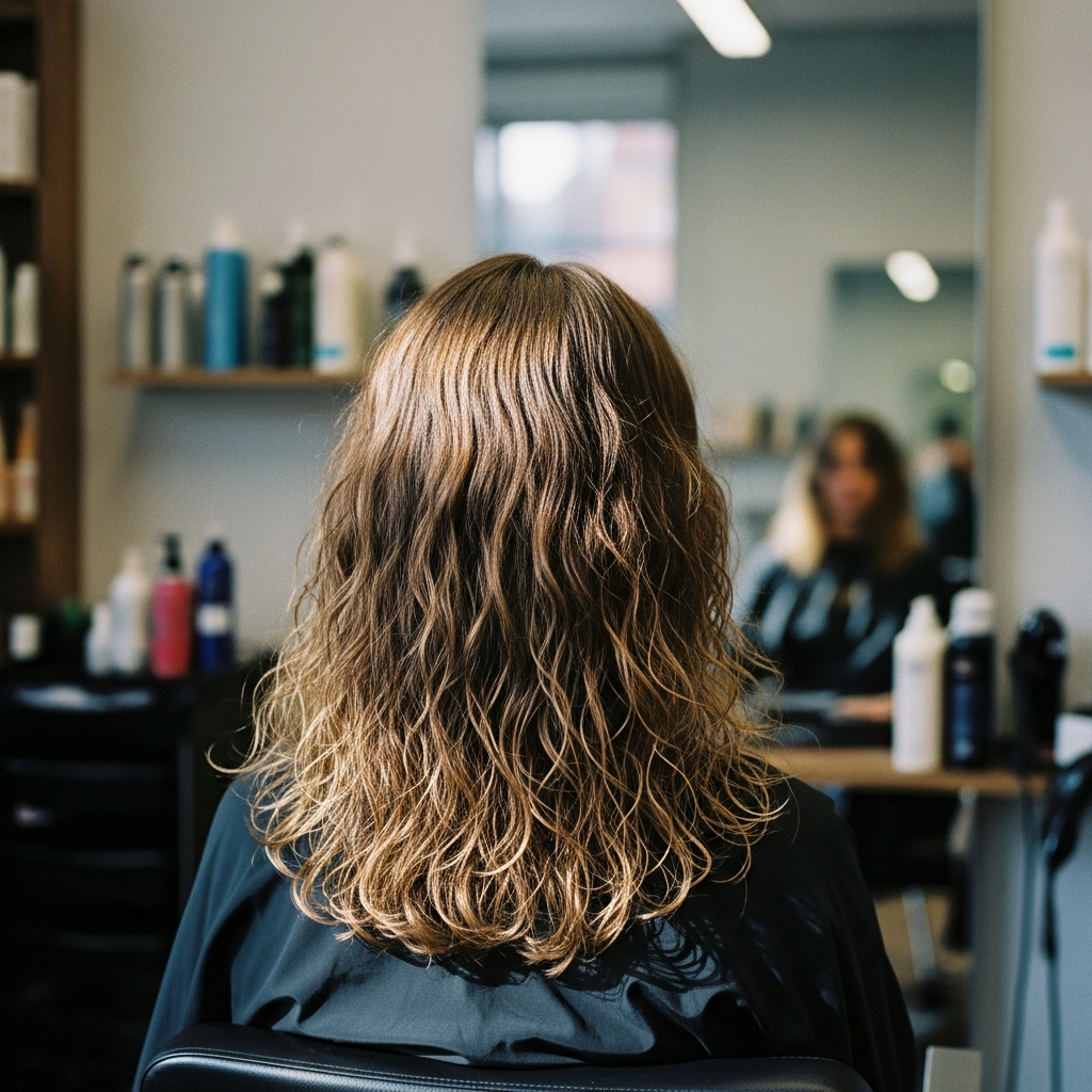long wavy to curly hair with highlights philadelphia
