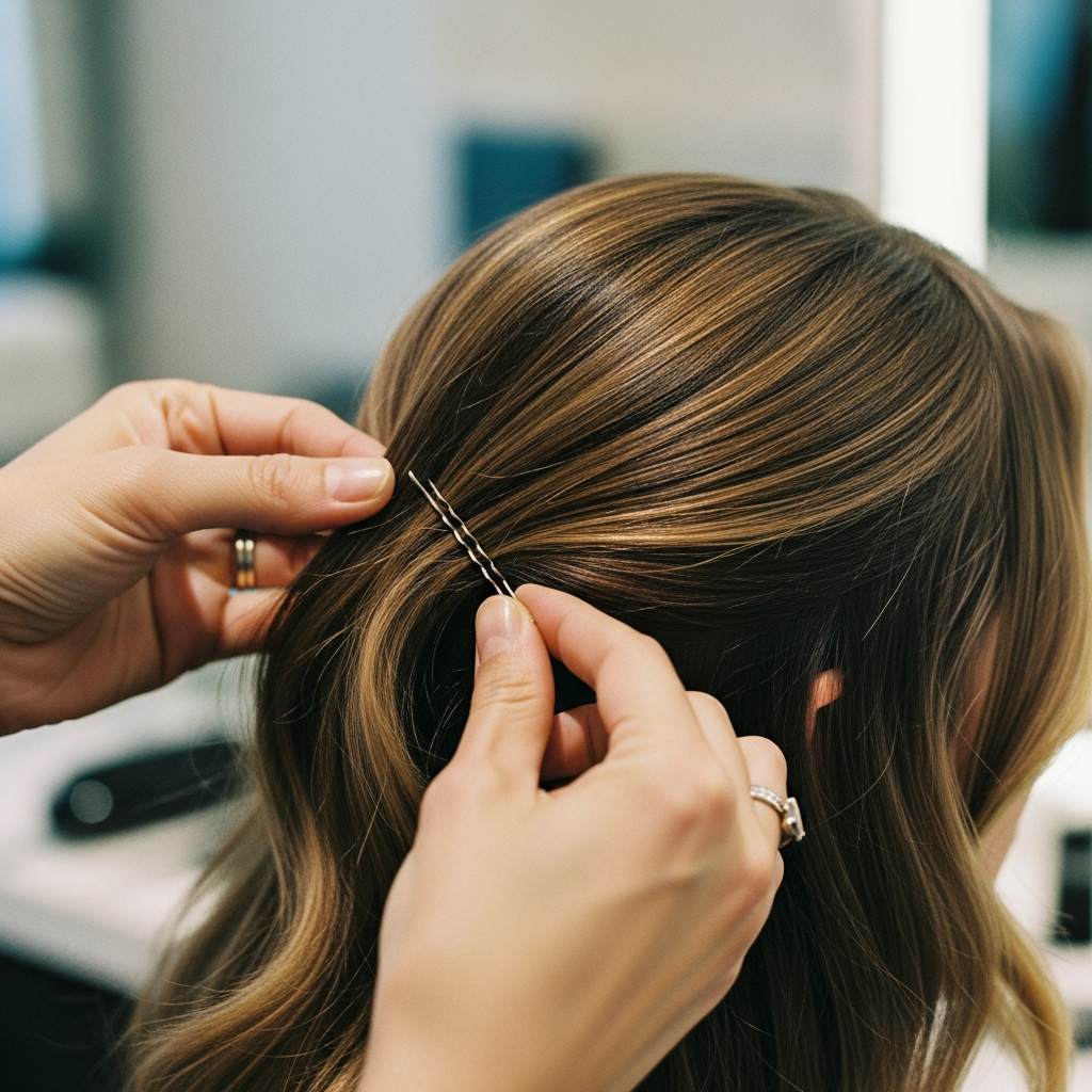 Glamorous Hollywood waves styled for a black-tie event