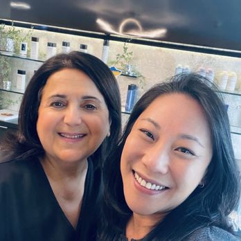 Maryam with a colleague at the salon