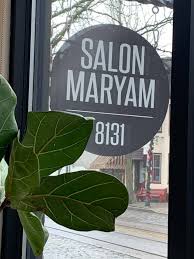 Salon Maryam window signage